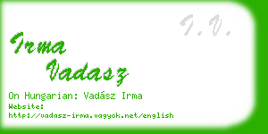 irma vadasz business card